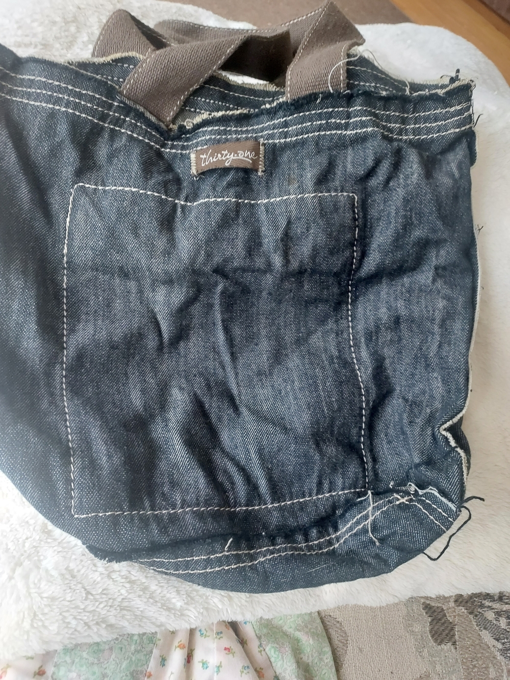 Thirty-One Dark Blue Men's Denim Jeans Tote Bag